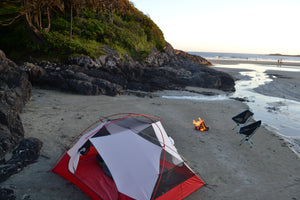 Camping Rentals made easy, like this beach scene in Tofino.